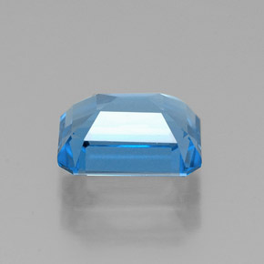 Topacio azul natural de 1,97 ct, corte esmeralda, VVS