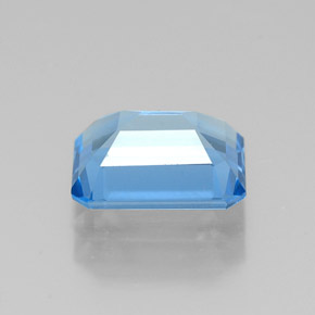 Topacio azul natural de 1,93 ct, corte esmeralda, VVS