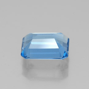 Topacio azul natural de 1,89 ct, corte esmeralda, VVS