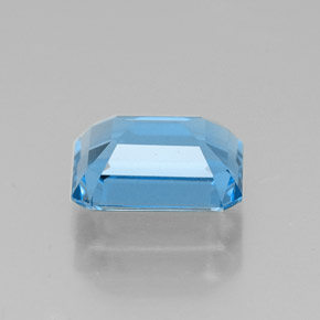 Topacio azul natural de 1,91 ct, corte esmeralda, VVS