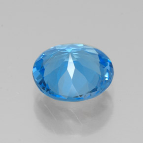 Topacio azul natural de 1,72 ct, corte redondo, VVS