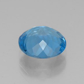 Topacio azul natural de 1,98 ct, corte redondo, VVS