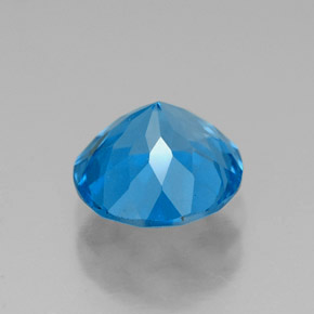 Topacio azul natural de 2,28 ct, corte redondo, VS