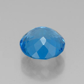 Topacio azul natural de 2,34 ct, corte redondo, VS