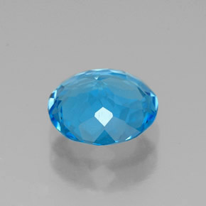 Topacio azul natural de 1,94 ct, corte redondo, VVS