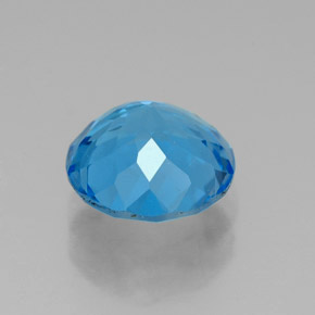 Topacio azul natural de 2,33 ct, corte redondo, VVS