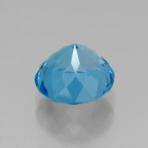 Topacio azul natural de 2,49 ct, corte redondo, VVS