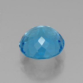 Topacio azul natural de 2,52 ct, corte redondo, VVS-VS
