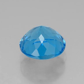Topacio azul natural de 2,66 ct, corte redondo, VVS-VS