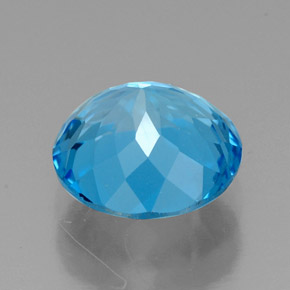 Topacio azul natural de 2,36 ct, corte redondo, VVS