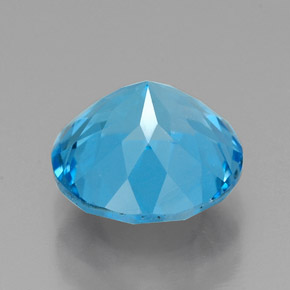Topacio azul natural de 2,45 ct, corte redondo, VVS