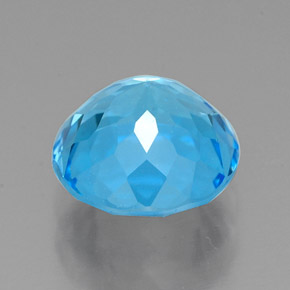 Topacio azul natural de 2,48 ct, corte redondo, VVS