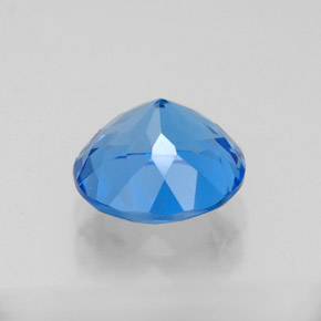 Topacio azul natural de 2,44 ct, corte redondo, VVS