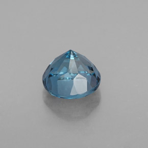 Topacio azul natural de 2,00 ct, corte redondo, VVS