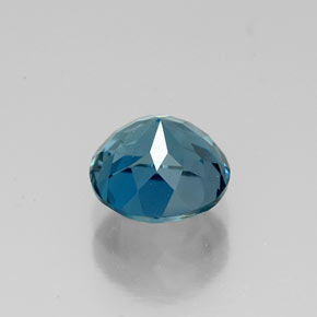 Topacio azul natural de 1,89 ct, corte redondo, VVS