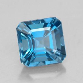 Topacio azul natural de 1,93 ct, corte esmeralda, VVS