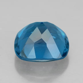 Topacio azul natural de 2,63 ct, corte cojín, VVS-VS
