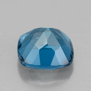 Topacio azul natural de 2,71 ct, corte cojín, VVS