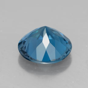 Topacio azul natural de 2,84 ct, corte redondo, VVS-VS
