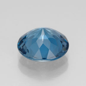 Topacio azul natural de 2,56 ct, corte redondo, VVS