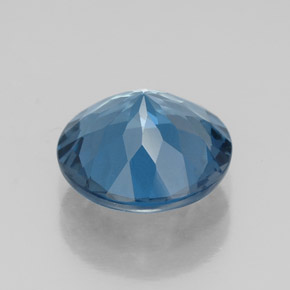 Topacio azul natural de 2,83 ct, corte redondo, VS