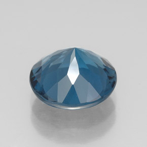 Topacio azul natural de 2,87 ct, corte redondo, VVS
