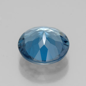 Topacio azul natural de 2,80 ct, corte redondo, VS