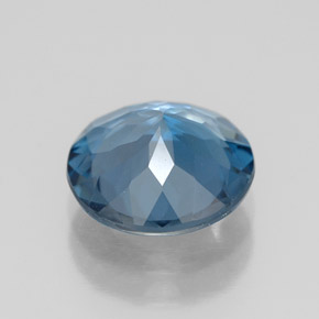 Topacio azul natural de 2,54 ct, corte redondo, VVS