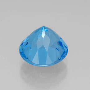 Topacio azul natural de 2,44 ct, corte redondo, VVS
