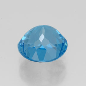 Topacio azul natural de 2,38 ct, corte redondo, VVS