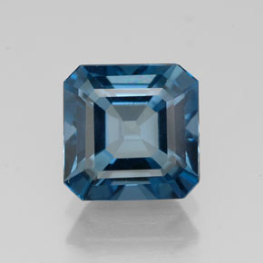Topacio azul natural de 1,87 ct, corte esmeralda, VVS