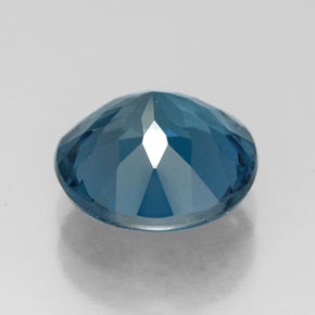 Topacio azul natural de 2,86 ct, corte redondo, VS