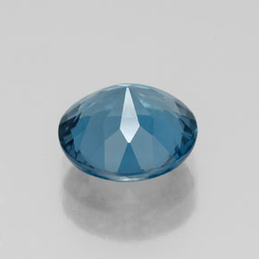 Topacio azul natural de 2,18 ct, corte redondo, VVS