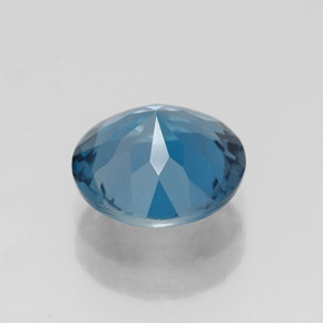 Topacio azul natural de 2,12 ct, corte redondo, VVS