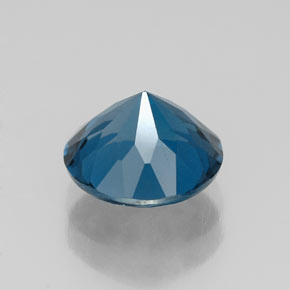 Topacio azul natural de 2,41 ct, corte redondo, VS