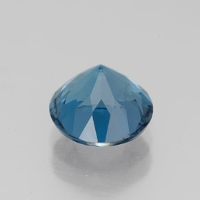 Topacio azul natural de 2,47 ct, corte redondo, VS