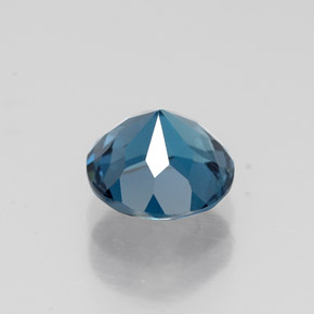 Topacio azul natural de 1,67 ct, corte redondo, VS