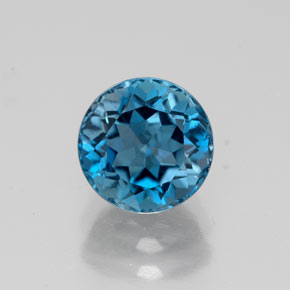 Topacio azul natural de 1,94 ct, corte redondo, VS
