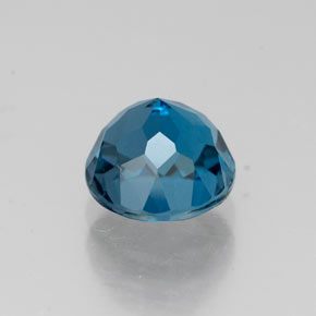 Topacio azul natural de 2,02 ct, corte redondo, VS