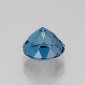 Topacio azul natural de 2,08 ct, corte redondo, VS