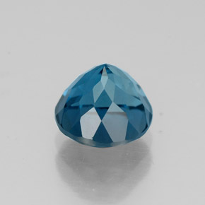 Topacio azul natural de 2,05 ct, corte redondo, VS