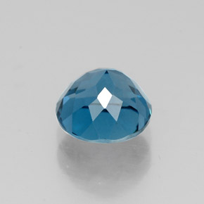 Topacio azul natural de 1,85 ct, corte redondo, VS
