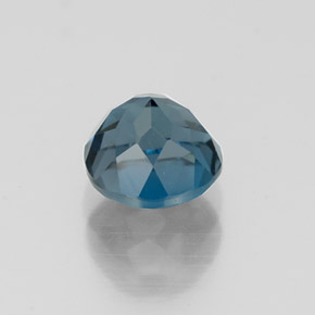 Topacio azul natural de 1,38 ct, corte redondo, VVS