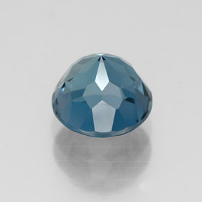Topacio azul natural de 1,89 ct, corte redondo, VVS