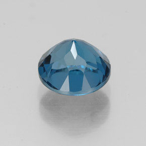 Topacio azul natural de 1,78 ct, corte redondo, VVS