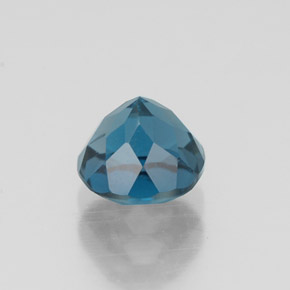 Topacio azul natural de 1,38 ct, corte redondo, VVS