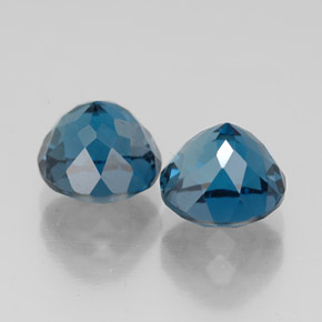 Gemas de topacio azul natural de  ct, corte redondo, VVS-VS