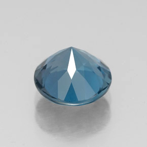 Topacio azul natural de 2,27 ct, corte redondo, VS