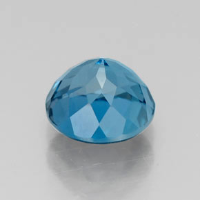 Topacio azul natural de 1,71 ct, corte redondo, VS