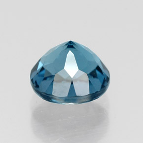Topacio azul natural de 1,82 ct, corte redondo, VVS-VS